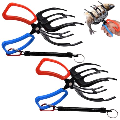 LEONTOOL 3 Claw Fish Grippers for Fishing, Non-Slip Lightweight Fishing Pliers Gripper, Metal Fishes Control Clamp Claw wi...
