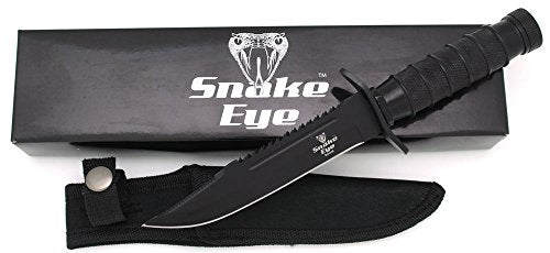 Snake Eye Tactical Fixed Blade Hunting Knife w/Survival Kit & Sheath Camping Fishing Matches Fish Hooks Needles Compass