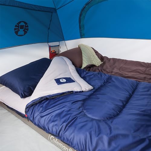 Coleman Brazos 20/30°F Adult Cool-Weather Sleeping Bag with No-Snag Zipper & Stuff Sack, Machine Washable, Great for Campi...