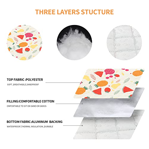 TaTalife Picnic Blankets, Portable Outside Baby Blanket, 3 Layer Picnic Mat for Camping, 79" x 59" Large Waterproof Sand P...