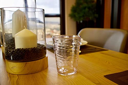 MARCUS HOME KLIFA- RIPPLE- 16 ounce, Set of 6, Acrylic Tumbler Drinking Glasses Cups, BPA-Free, Stackable Plastic Drinkwar...