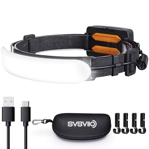 svsviio Headlamp Rechargeable PRO+,7500mAh 1500 Lumen Super Bright 230°Beam LED Head Lamp,Head Lights for Forehead,3 Mode...