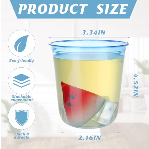 Xuelimei 50pcs 12oz Disposable Stemless Glasses,PET Disposable Drinking Cups,Cold Party Clear Plastic Wine Glasses for Par...