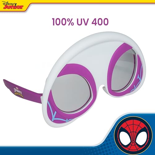 Sun-Staches Official Spidey and His Amazing Friends Sunglasses for Kids | Ghost Spider Costume Accessory | UV 400 | One Size Fits Most Kids