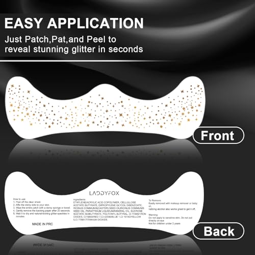 8 Pcs Gold Face Makeup Patches, Gold Glitter Freckles Face Tattoo, Glitter Freckles, Sparkle Makeup Patches, Waterproof Fa...