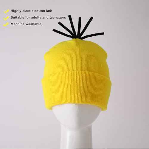 Halloween Costume Accessories Adult,Goggles Glasses/Yellow Beanie/Gloves/Banana Earrings Women Men Cosplay Party Outfits Set