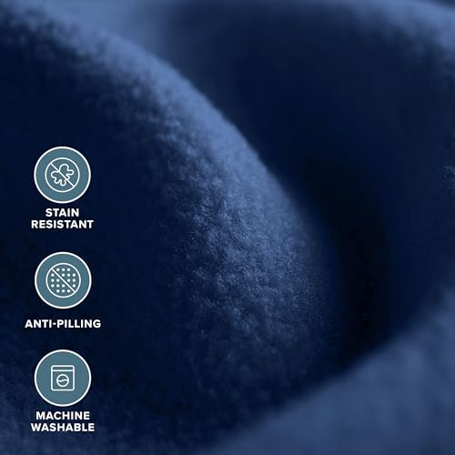 Bare Home Polar Fleece Blanket - Throw - Dark Blue - Warm & Cozy - Premium Fleece for Bed, Sofa, Camping, Travel and Cold ...