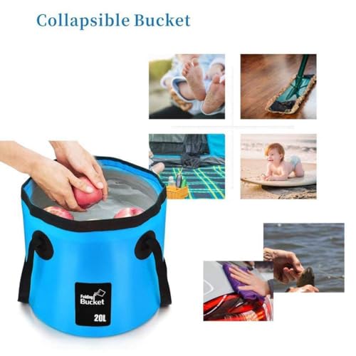 BANCHELLE Collapsible Bucket Water Container Portable Folding Camp Wash Basin for Outdoor Traveling Hiking Fishing Car Was...