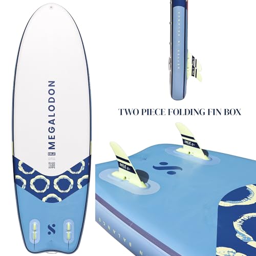 ISLE Megalodon Inflatable Stand Up Paddle Board & iSUP Bundle Accessory Pack - Up to 1,050 lbs Capacity — Durable, Lightwe...