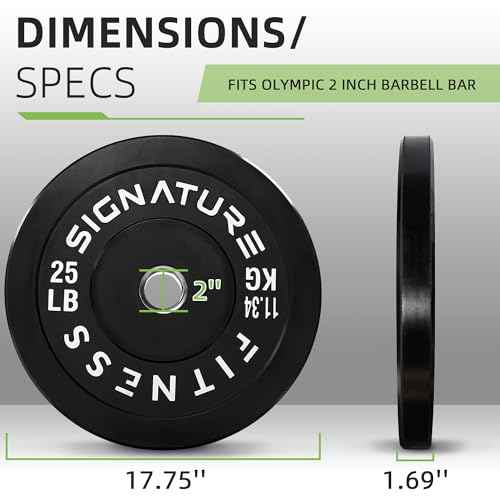 Fitvids Olympic Barbell 2-Inch Rubber Bumper Plate Weight Set for Strength Training, Multiple Options
