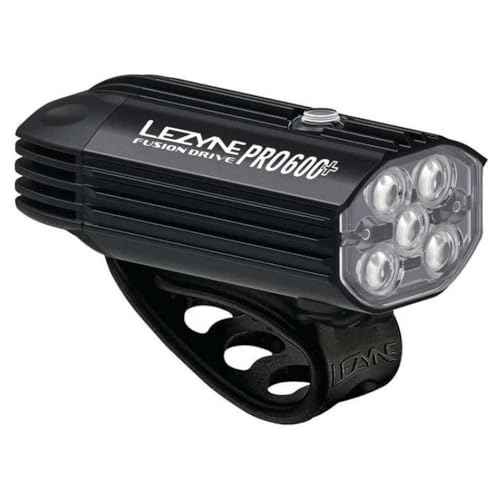 LEZYNE Fusion Drive Front Bicycle Light - Durable IPX7 Waterproof USB-C Rechargeable LED Bike Headlight with 3 Solid & 3 Flash Modes - Integrated Silicone Rubber Strap Mount - 500/600 Lumen Options