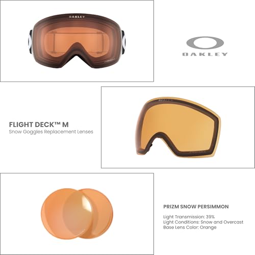 Oakley Flight Deck Medium Ski Goggles REPLACEMENT LENSES OO7064 For Men For Women+ Bundle Microfiber Pouch