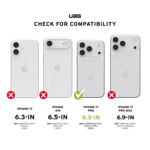 URBAN ARMOR GEAR UAG Designed for iPhone 17 Pro Case Essential Armor - Compatible with MagSafe Military Grade Protective Cover, Black