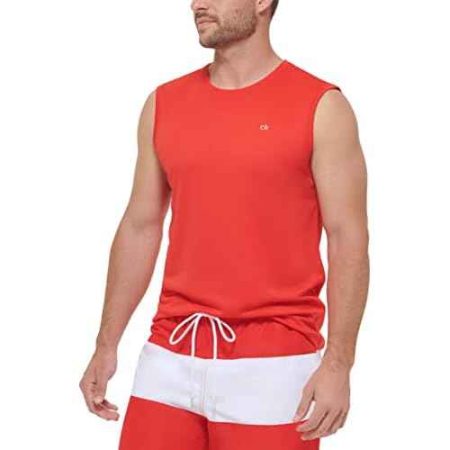 Calvin Klein Men's Standard UPF 40+ Sleeveless Quick Dry Swim Shirt