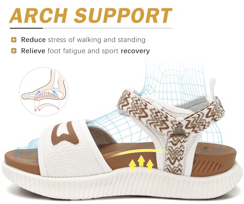 KuaiLu Womens Orthopedic Walking Sandals Ladies Recovery Sport Thick Athletic Cushion Outdoor Hiking Water Sandles Adjusta...