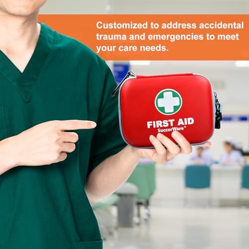 SuccorWare 150 Pieces Mini First Aid Kit - Small Medical Kit with Hard Shell - Emergency First Aid Kit for Car, Travel, Ho...