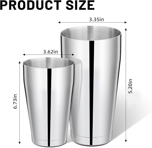 Mwellewm 8 Pcs Cocktail Shaker Boston Shaker Set Professional Bartender Kit Bar Stainless Steel Drink Shaker Bartending Ma...