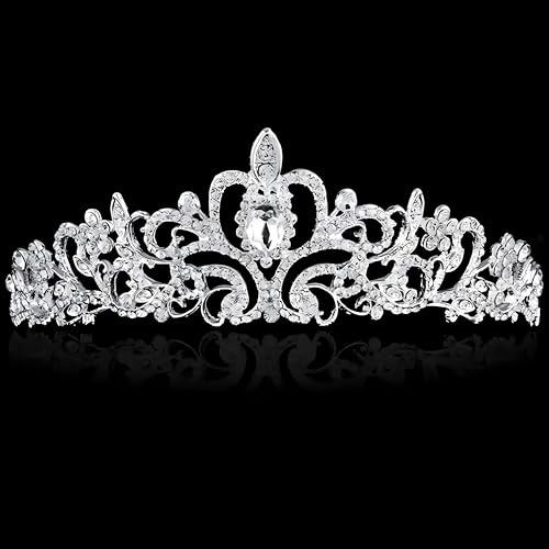 Princess Crown for Women, Crystal Queen Tiaras for Girls Bridal Hair Accessories Gifts for Birthday Wedding Prom, Bridal P...