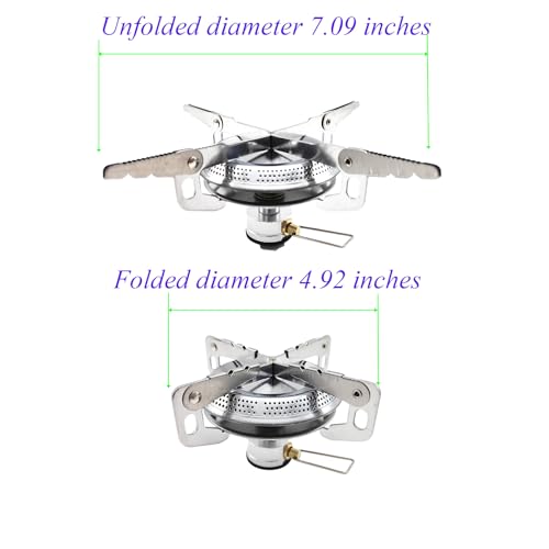 Catermos Portable Camping Stove, Burner, with Butane Gas Adapter, For Camping, Backpacking, Outdoor Cooking, Outdoor Fisin...