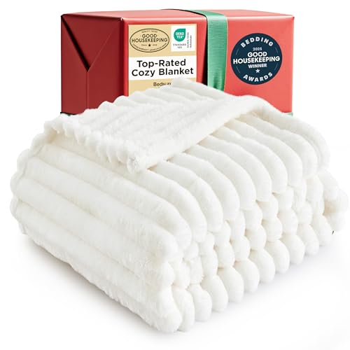 Bedsure GentleSoft White Throw Blanket for Couch - Cozy Blanket for Women, Cute Fleece Throw for Girls, Birthday Gifts for...