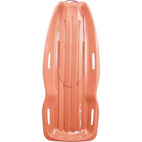 Retrospec Retrorider Plastic Snow Sled ? Toboggan Style with Pull Rope, Cold-Resistant Coating, and Hard Bottom for Smooth Downhill Rides ? Available in 35" and 48" Sizes for Kids and Adults