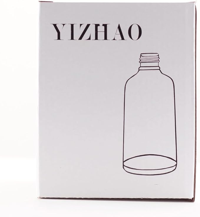 YIZHAO Amber Glass Spray Bottles 4oz, with Small Fine Mist Spray, Metal Cap, Refillable for Essential Oil,Travel,Cleaning,Perfume,Aromatherapy,Makeup – 4 Pcs