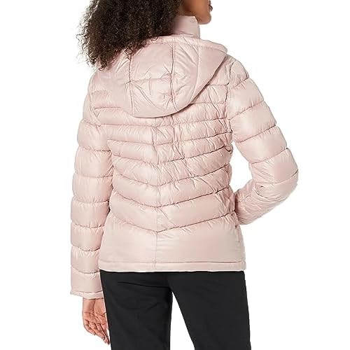 Kenneth Cole womens Solid Hooded Puffer Jacket