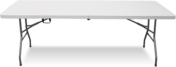 Plainsity 6ft Table, Foldable Table with Foldable, Easy to Carry, for Family Gatherings, Outdoor Gatherings, Indoor