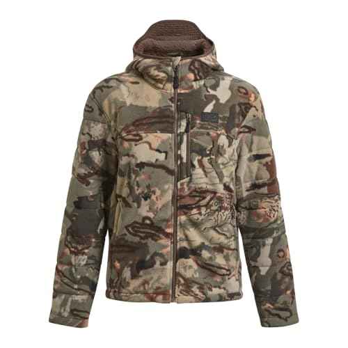Under Armour Women's Rut Windproof Jacket | Silent Microfleece with Scent Control | Camo Jacket for Women | Sherpa Lining