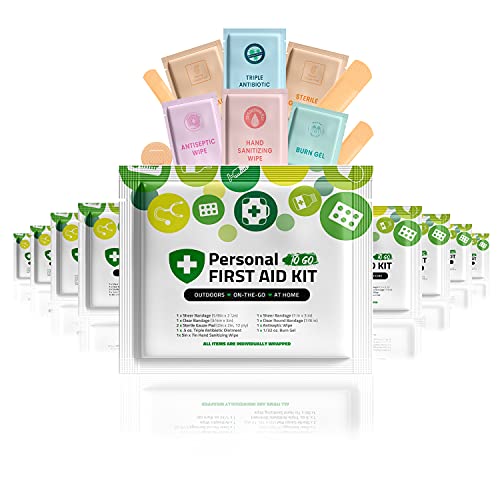 Portable Travel Size First Aid Kit - 10 Pack | Perfect for Home, Office, Car, School, Business, Travel, Hiking, Hunting, a...
