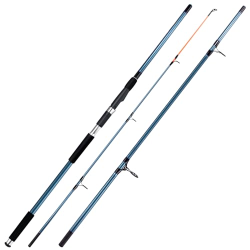 Dr.Fish Spinning Fishing Rod for Surf Fishing, Hard Power, Extra Fast, 3 Section Carbon Fiber Stainless Steel Guide EVA Gr...