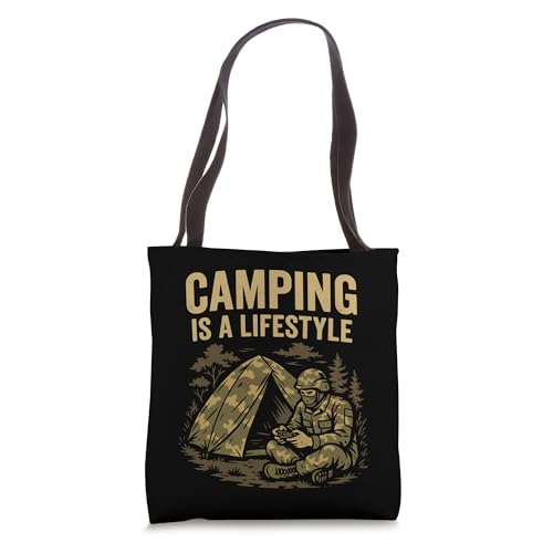 Camping Lifestyle Funny Outdoors Survival Gamer Humor Gaming Tote Bag