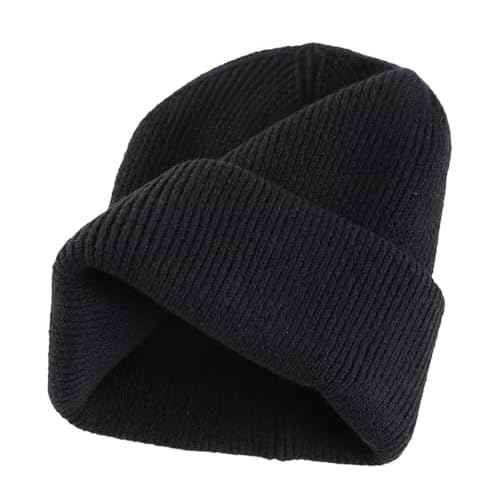 Connectyle Thick Cuffed Beanie for Men & Women Double Layer Knit Winter Hat Acrylic Watch Hat Warm Stocking Skull Cap