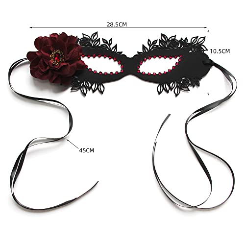 Sweenaly lace mask Masquerade Mask Party Mask Halloween Mask (black)