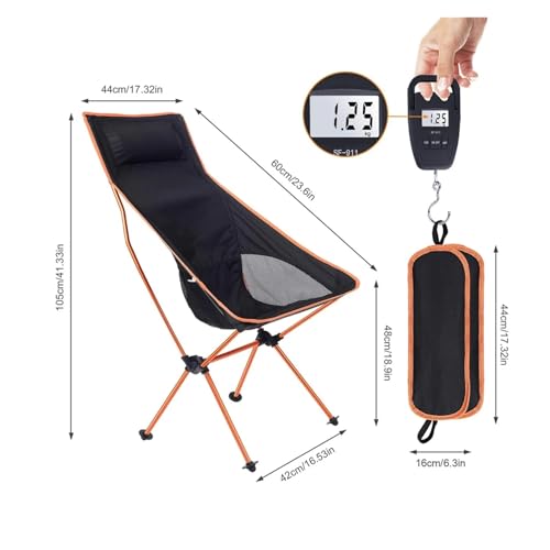 ZHOUKAIDM Folding Chair Outdoor Portable Camping Chair Oxford Cloth Folding Lengthen Camping Fit for Seat Fishing BBQ Fest...