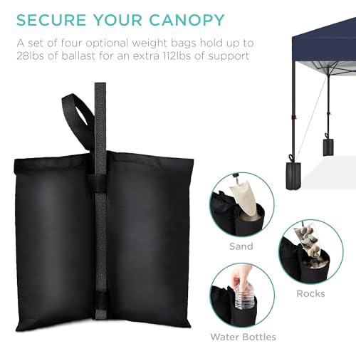 Best Choice Products 10x10ft 1-Person Setup Pop Up Canopy Tent Instant Portable Shelter w/ 1-Button Push, Case, 4 Weight B...