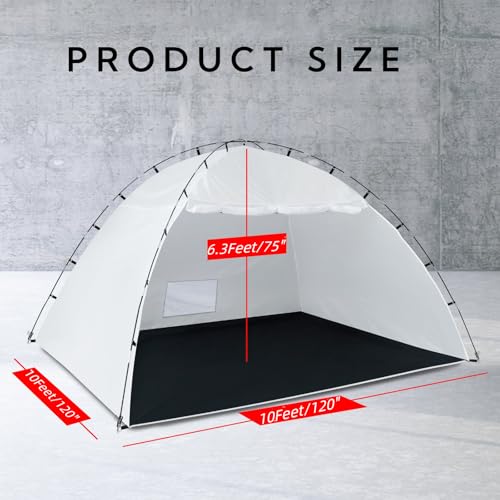 Portable Paint Booth Tent,Siebwin 10(L) x10(W) x6.2(H) ft Spray Paint Tent with Built-in Floor & Mesh Screen & Windproof H...
