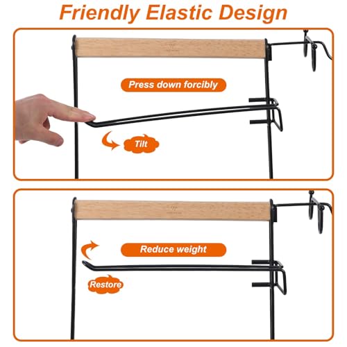 VIKEYHOME Grill Caddy, Picnic BBQ Organizer for Camping Outdoor Mesh Basket with 3 Hanging Hooks and Paper Towel Holder, I...