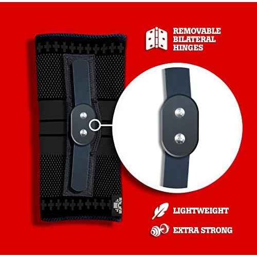 Old Bones Therapy Knee Brace with Hinges | Knitted Compression Knee Sleeve with Hinges | Perfect for Sports, Stability and Protection (Large, Black - 1 Pack)
