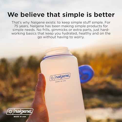 Nalgene Water Bottle - Lightweight Sustain Tritan BPA-Free Shatterproof Bottle for Backpacking, Hiking, Gym, 16 OZ, Wide Mouth, Periwinkle