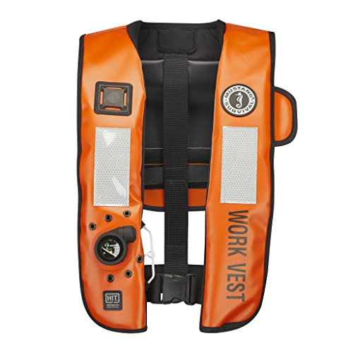 Mustang Survival - HIT Inflatable Work Vest for Adults (Orange & Black - One Size Fits All), Auto Hydrostatic, Enhanced Mo...