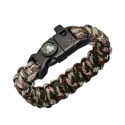 Multifunctional Braided Bracelet - Survival Wrist Rope with Whistle and Compass, Emergency Gear for Outdoor Adventures