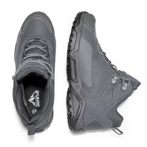 NORTIV 8 Men's Waterproof Hiking Boots, Lightweight Tactical Boots for Men, Mid Ankle Men's Hiking Boots for Trekking Trai...