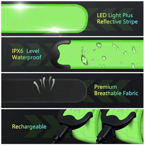 Xeiophoy 2 PCS LED Armband Rechargeable for Running Walking Cycling Jogging, 2025 Version Running Lights for Runners, High...