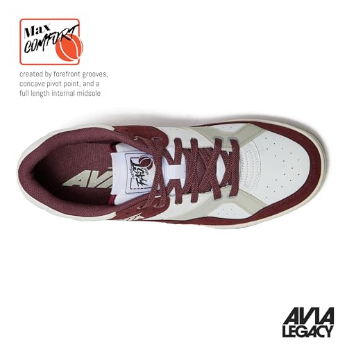 Avia 855 Basketball Sneakers for Men, Low Top Retro Womens or Mens Sneakers for Street or Court, Sizes 4.5 to 15, Blue and White, Green and Cream, or Grey and All White Shoes Men and Woman Sizes
