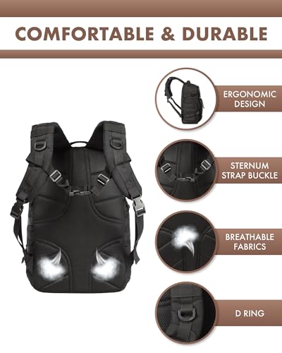 TRAILKICKER Tactical Laptop Backpack Military Backpack for Men Black Tactical Bag Backpack