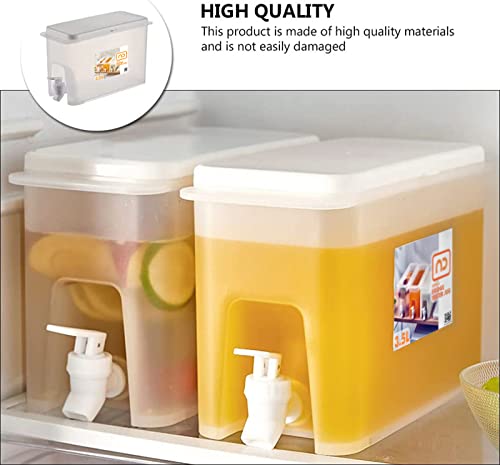NDBOX Slim Fridge Jug with Faucet for Water, Iced Tea, Fruit Juice, Softdrinks, Milk, Beverages Dispenser - Hot or Cold Dr...