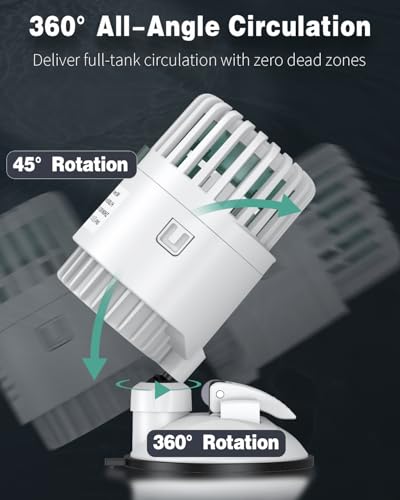 Pawfly Wave Maker for Aquarium, 800 GPH 3W Aquarium Powerhead, Quiet Submersible Wavemaker for Fish Tanks up to 50 Gallon...