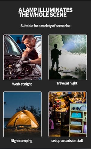 Rechargeable Camping Lights,Telescopic & Collapsible Mobile Lighting,LED Camping Lantern,Built-in 6000mAh Battery Work Lig...