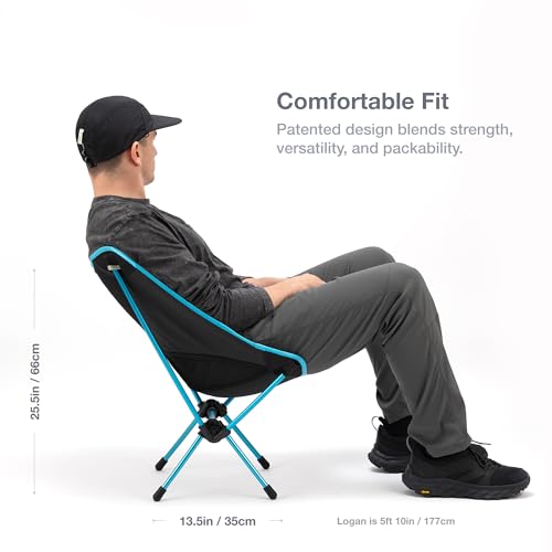Helinox Chair One Original Lightweight Compact Collapsible Camping Chair Black/Blue, 2.1lbs Outdoor Chairs, Camping Chairs...
